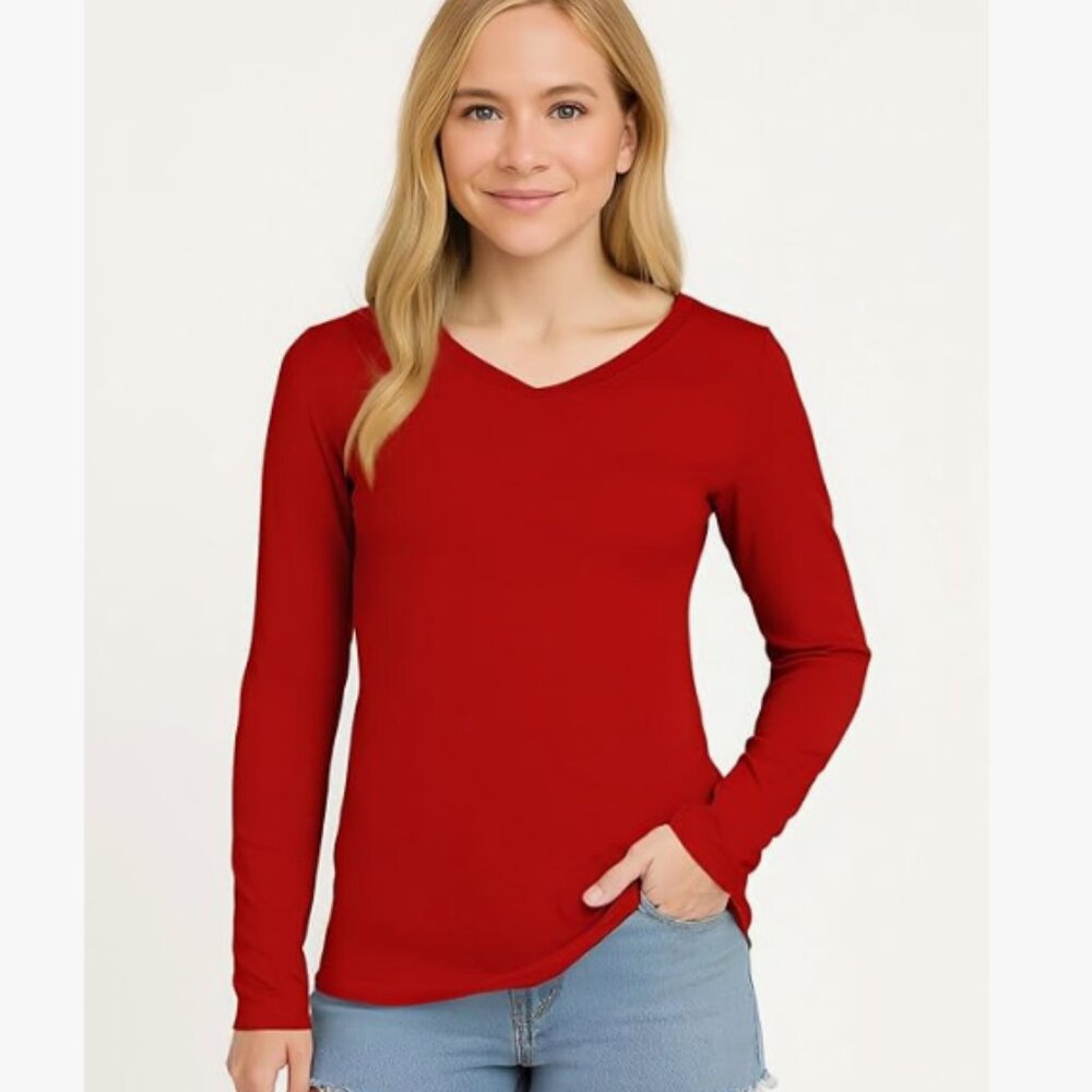 Women's Long Sleeve Moisture Wicking Dry Fit Workout Top-Size L